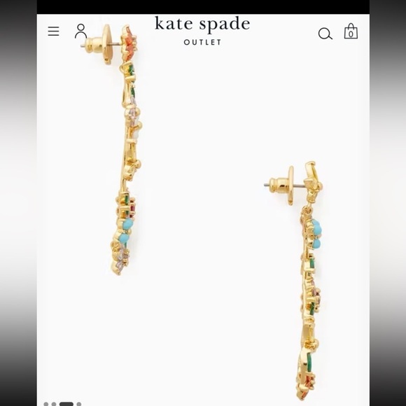 Katespade bloom flower linear earrings - Picture 7 of 13